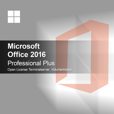 Microsoft Office 2016 Professional Plus Open License Terminalserver, volumenlicens